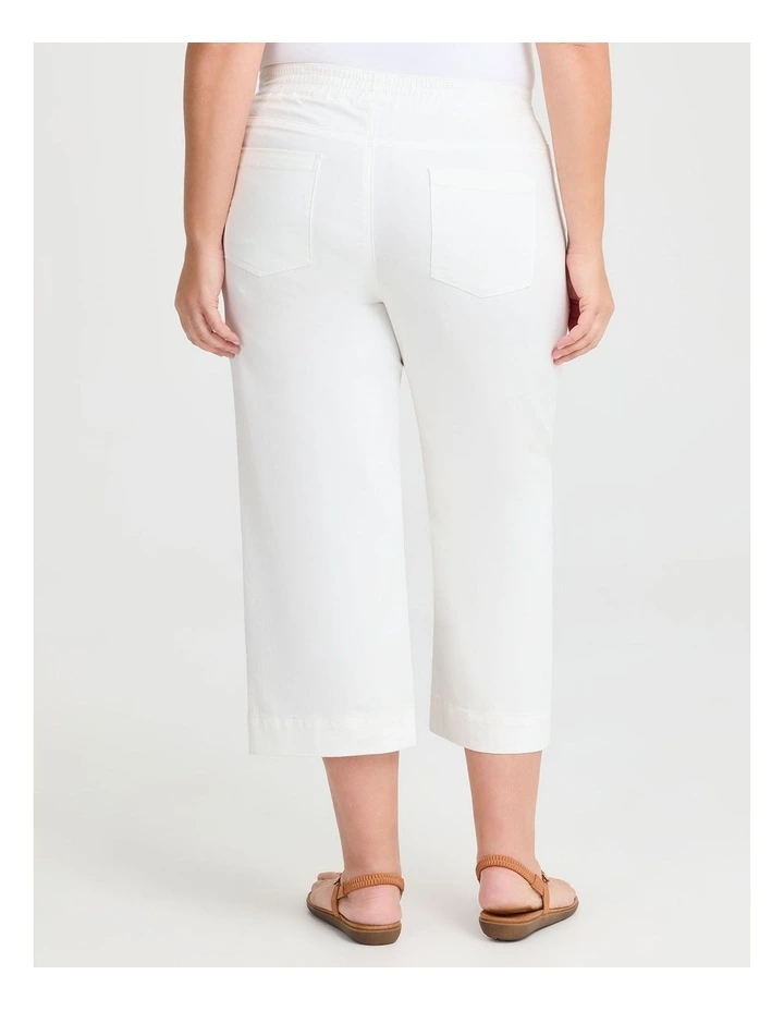 The Wide Leg Crop Jean in Off White image 2