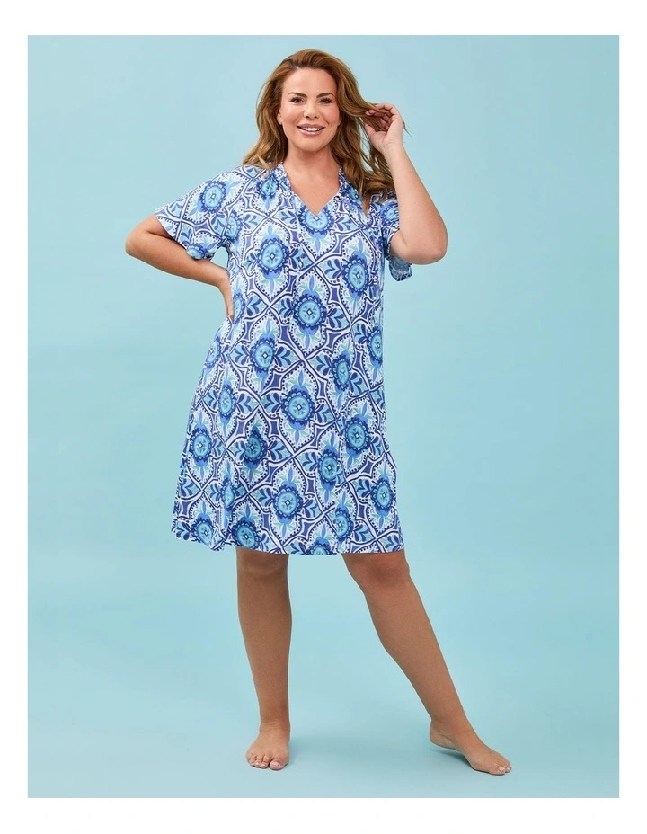 Bamboo Tiles Print Nightie in Print image 5