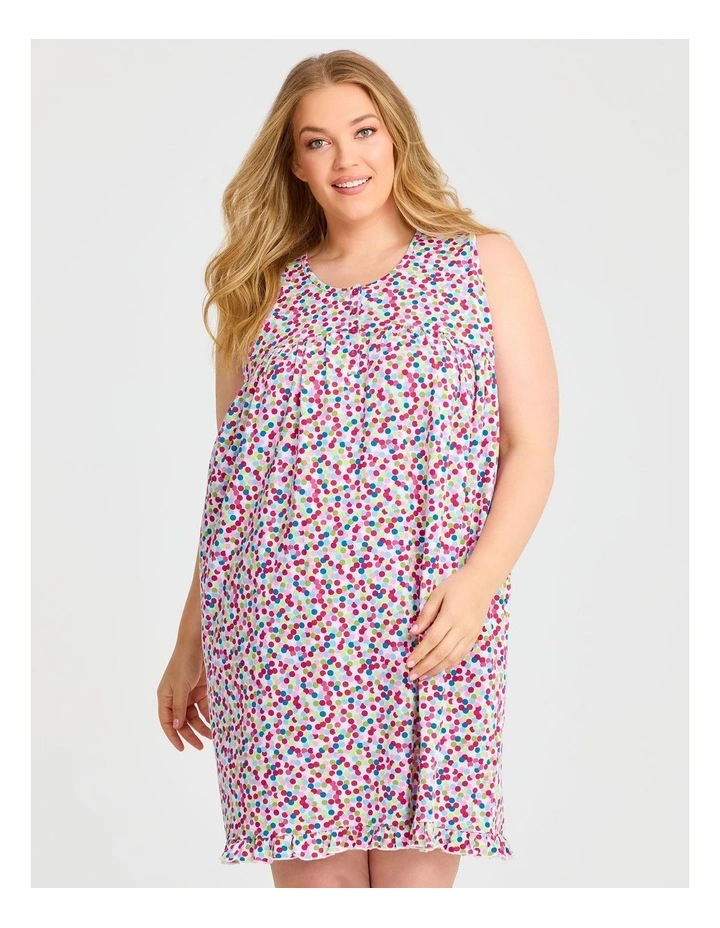 Australian Cotton Spot Nightie in Multi image 3