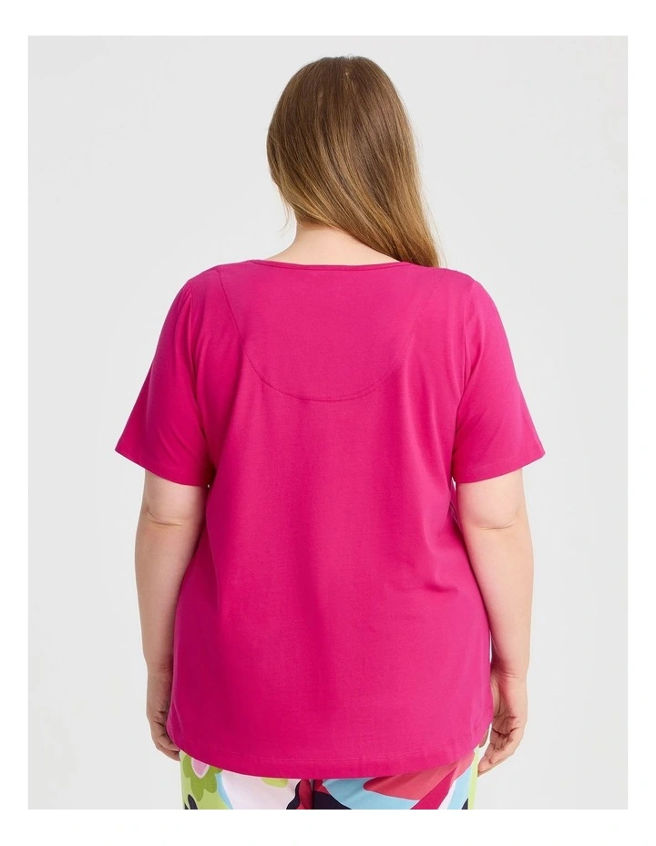Australian Cotton Flora Top in Rose image 2