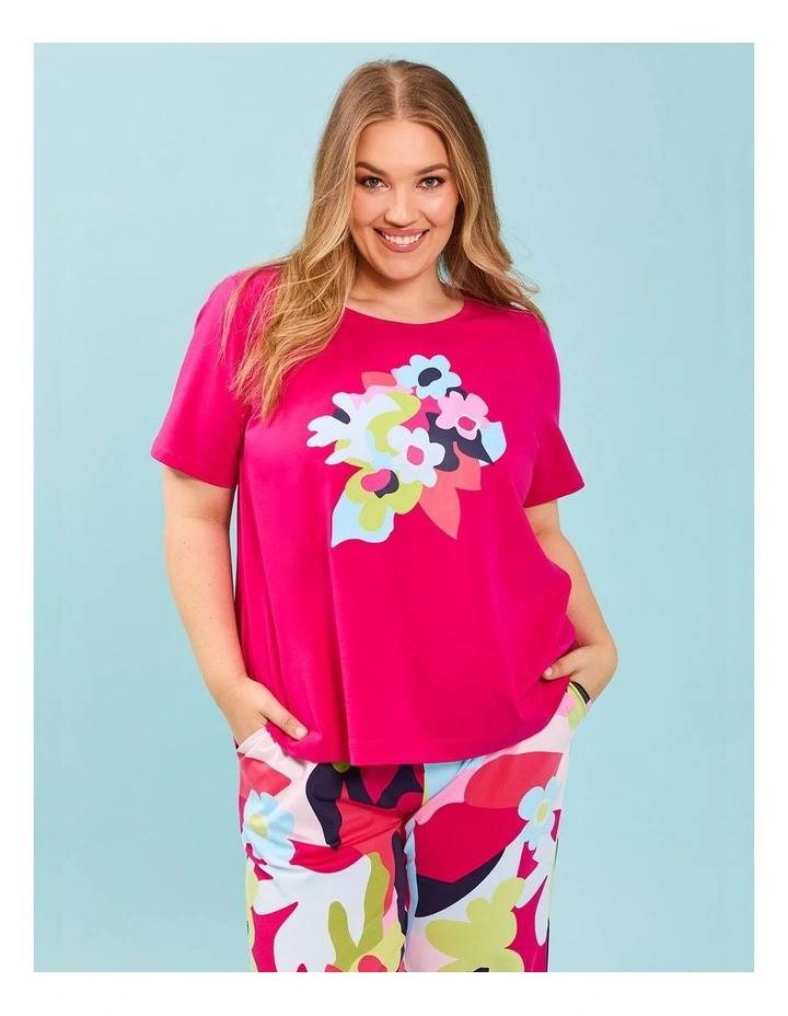 Australian Cotton Flora Top in Rose image 4