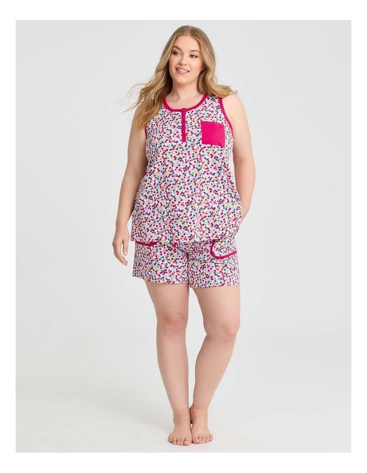 Australian Cotton Spot Pj Short in Print image 2
