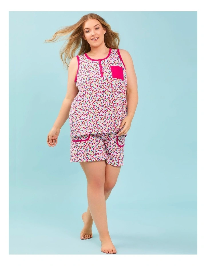 Australian Cotton Spot Pyjama Short in Print image 4
