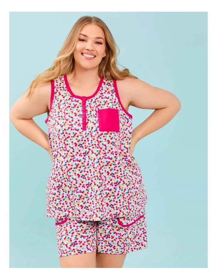Australian Cotton Spot Pyjama Short in Print image 5