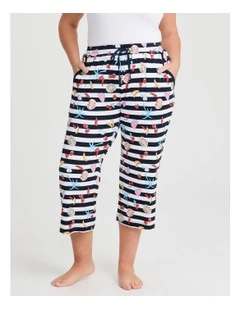 Bamboo Coastal Pyjama 3/4 Pant in Print