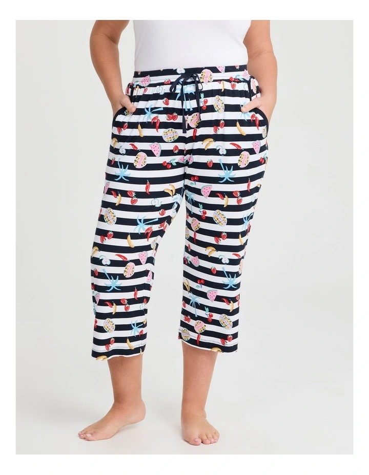 Bamboo Coastal Pyjama 3/4 Pant in Print image 1
