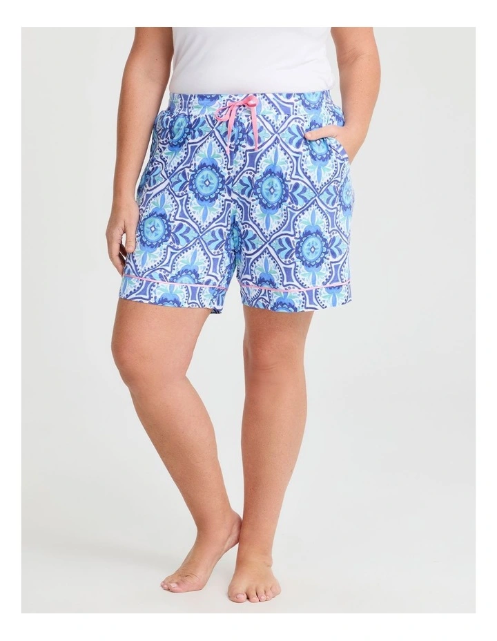 Bamboo Tiles Print Pyjama Shorts in Print image 1