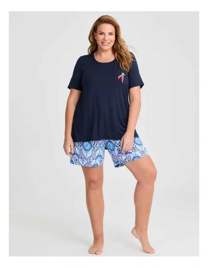 Bamboo Tiles Print Pyjama Shorts in Print image 3