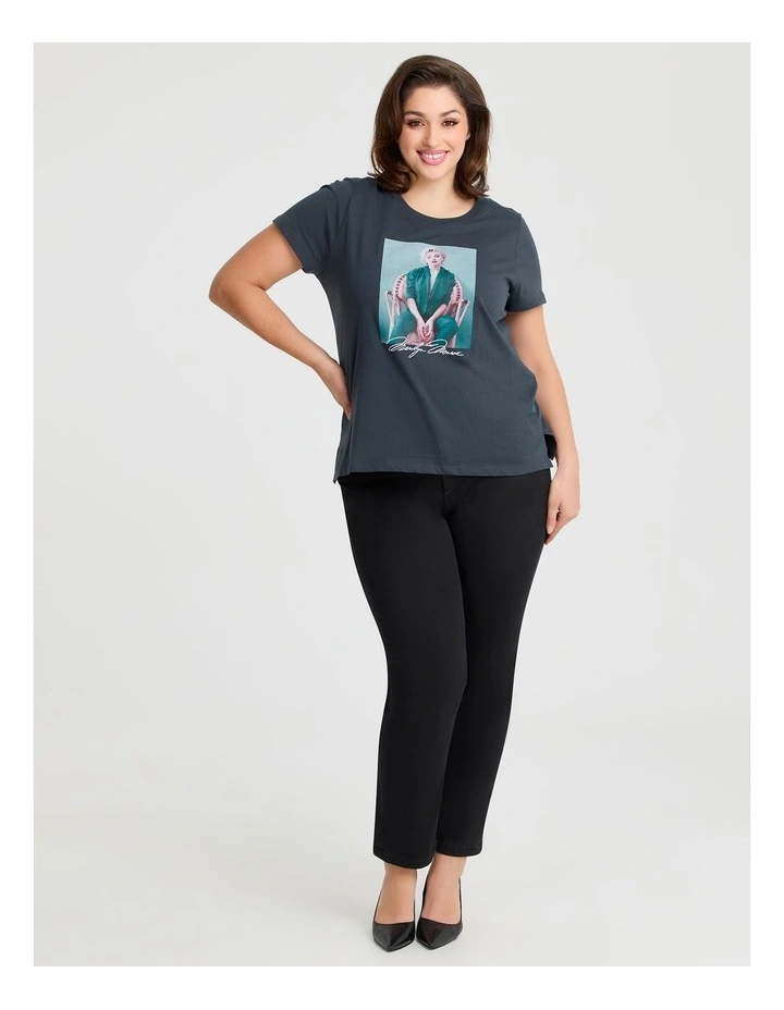 Cotton Marilyn Rose T-shirt Cement image 3