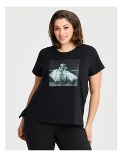 Cotton Marilyn Portrait T-shirt Black