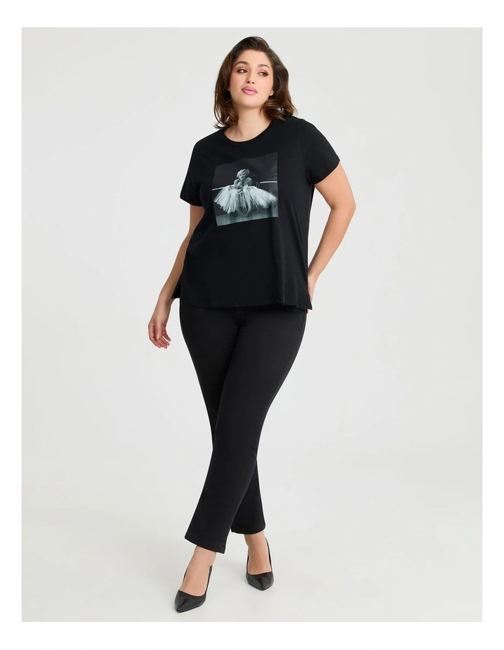 Cotton Marilyn Portrait T-shirt Black image 3