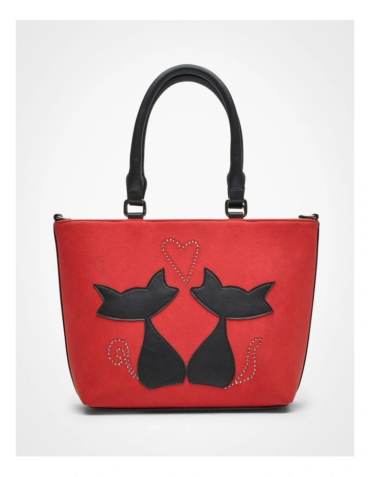Cat Love Shoulder Bag Red/Black image 1