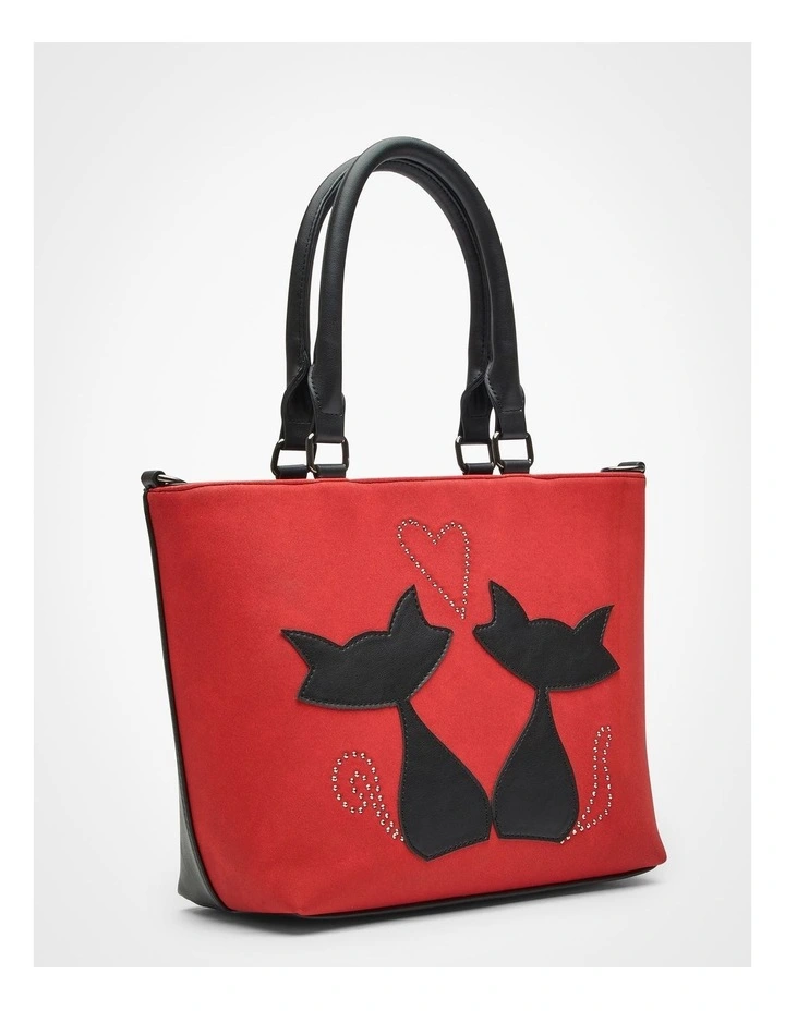 Cat Love Shoulder Bag Red/Black image 3