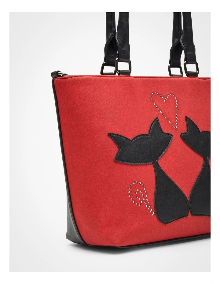 Cat Love Shoulder Bag Red/Black image 4