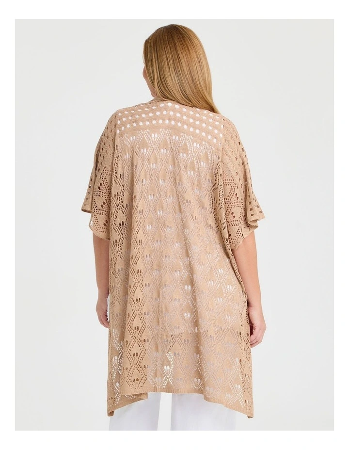 Long Crochet Cape Coffee image 2
