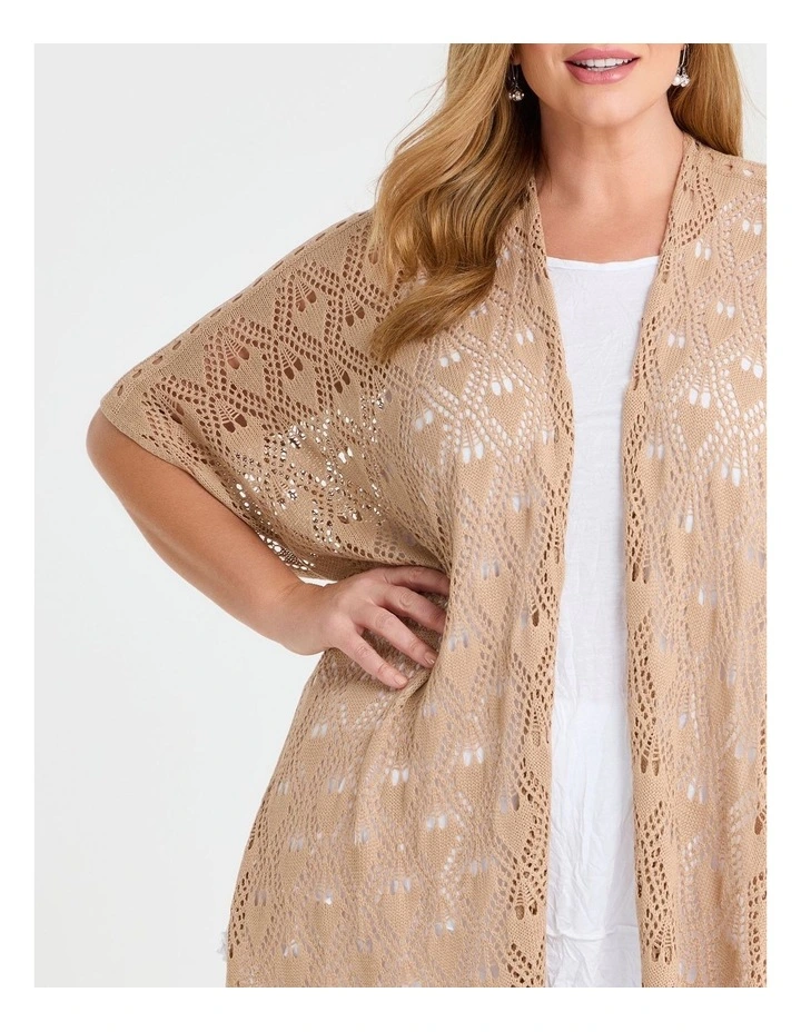 Long Crochet Cape Coffee image 3