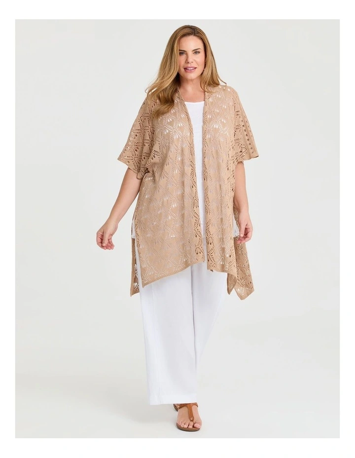 Long Crochet Cape Coffee image 4
