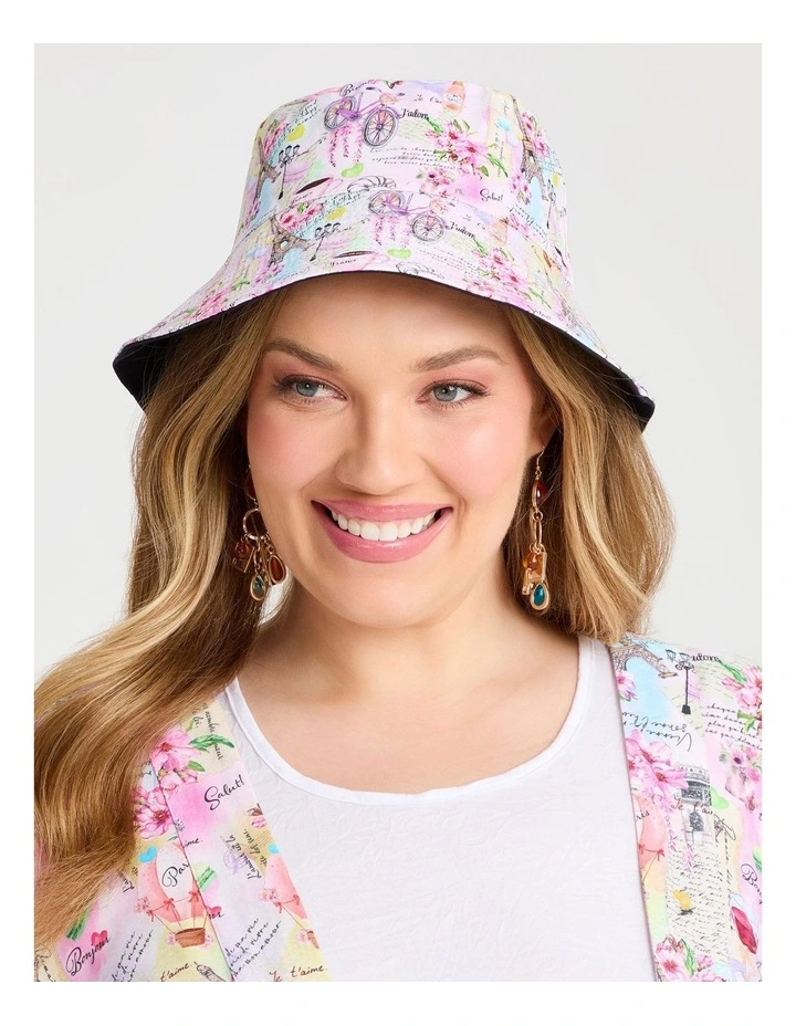 Reversible Parisian Quirky Hat Pastel Multi image 3