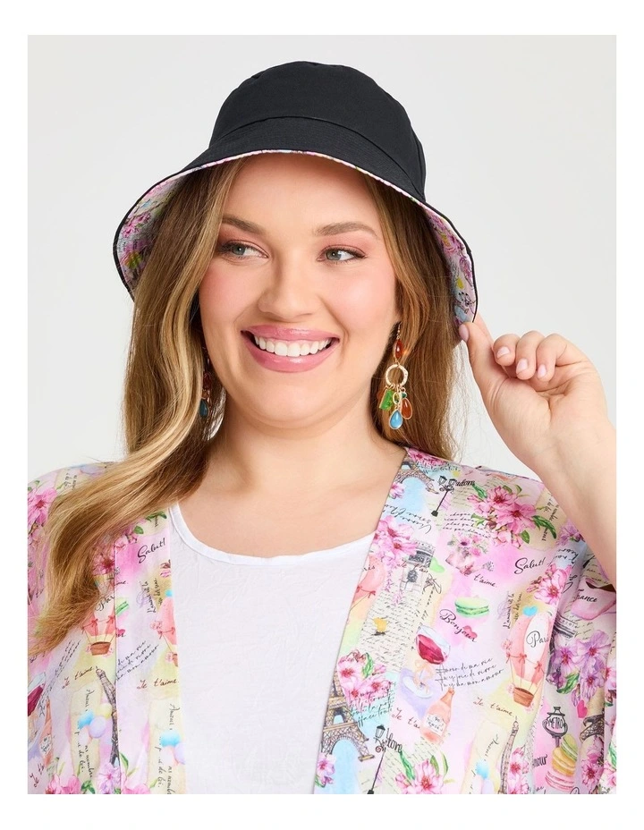 Reversible Parisian Quirky Hat Pastel Multi image 4