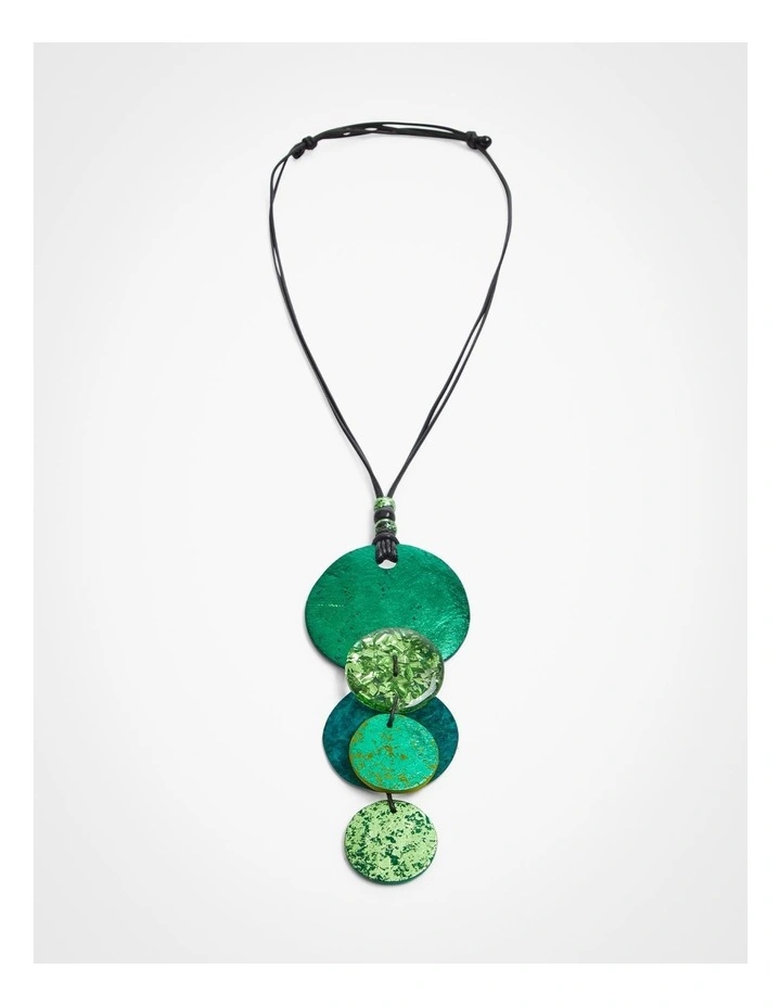 Metallic Foil Necklace Green image 1