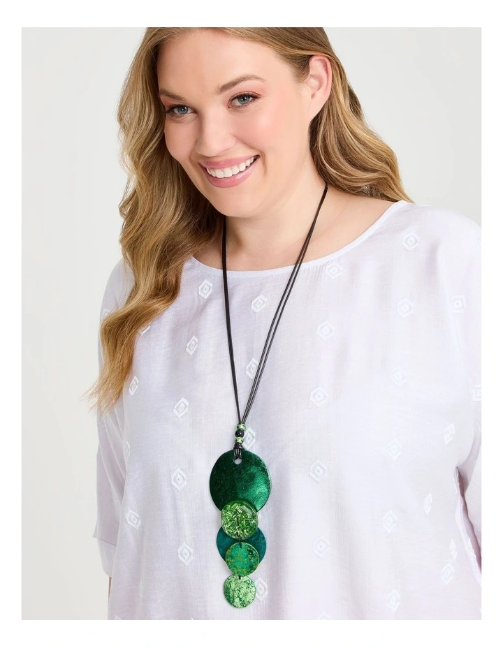 Metallic Foil Necklace Green image 2