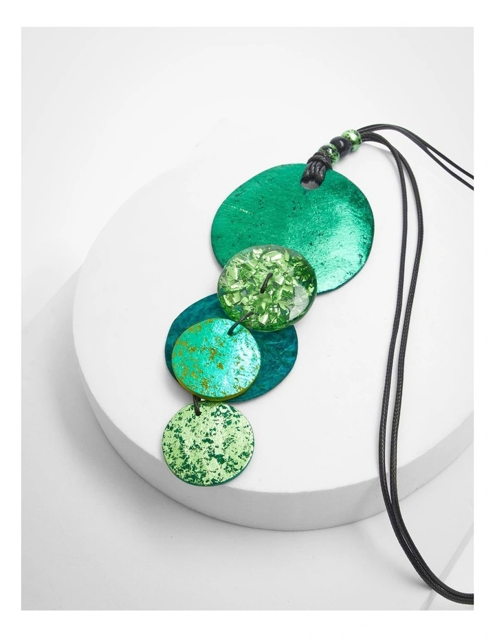 Metallic Foil Necklace Green image 3