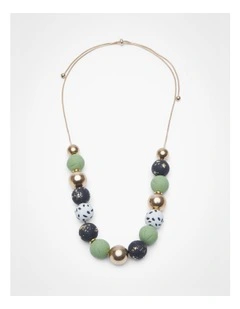 Polymer Clay Ball Necklace Green