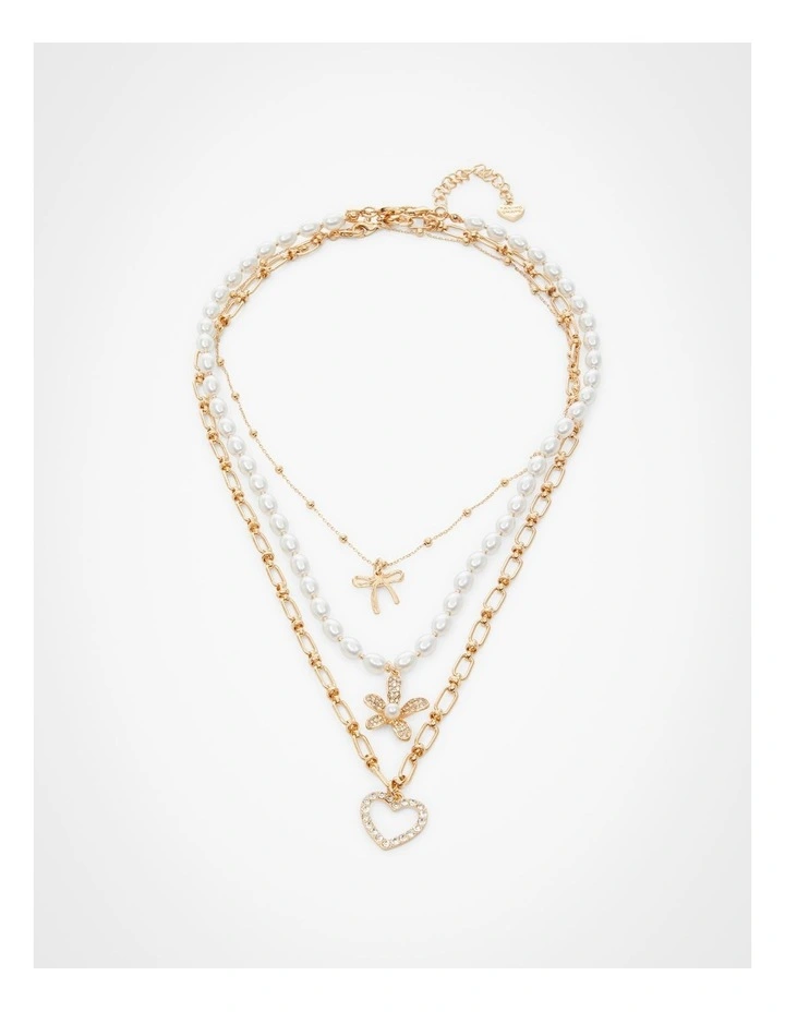 Natural Multiwear Necklace in Gold image 1