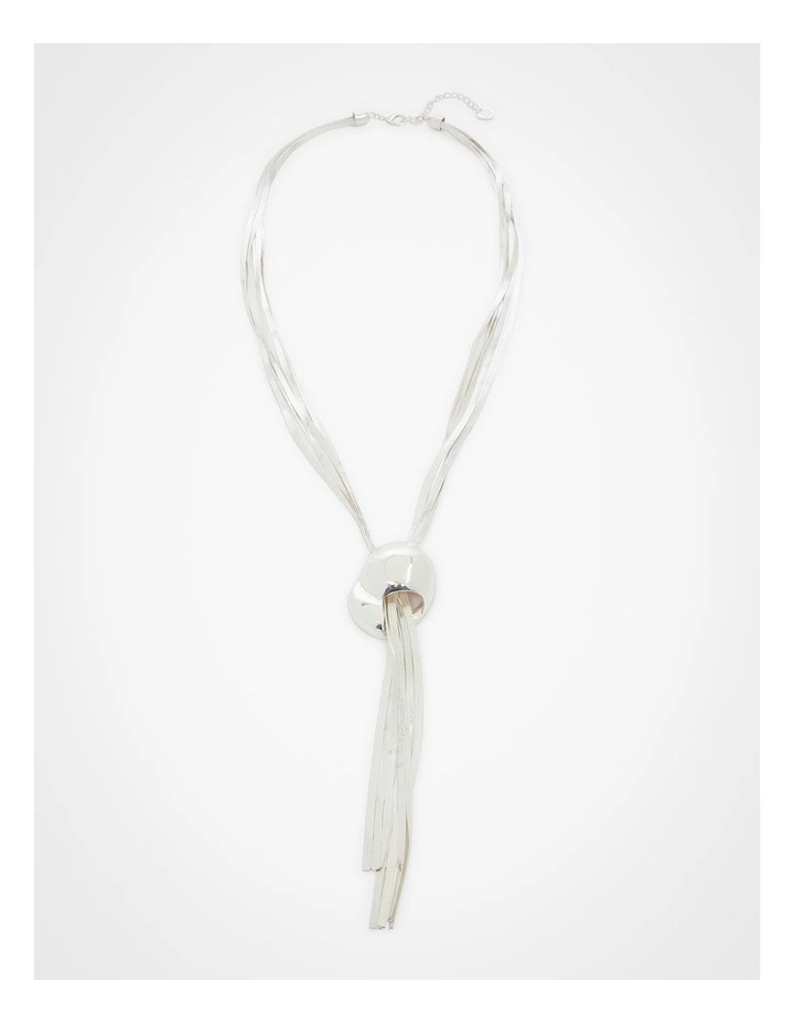 Clean Metal Snake Chain Lariat in Silver image 1