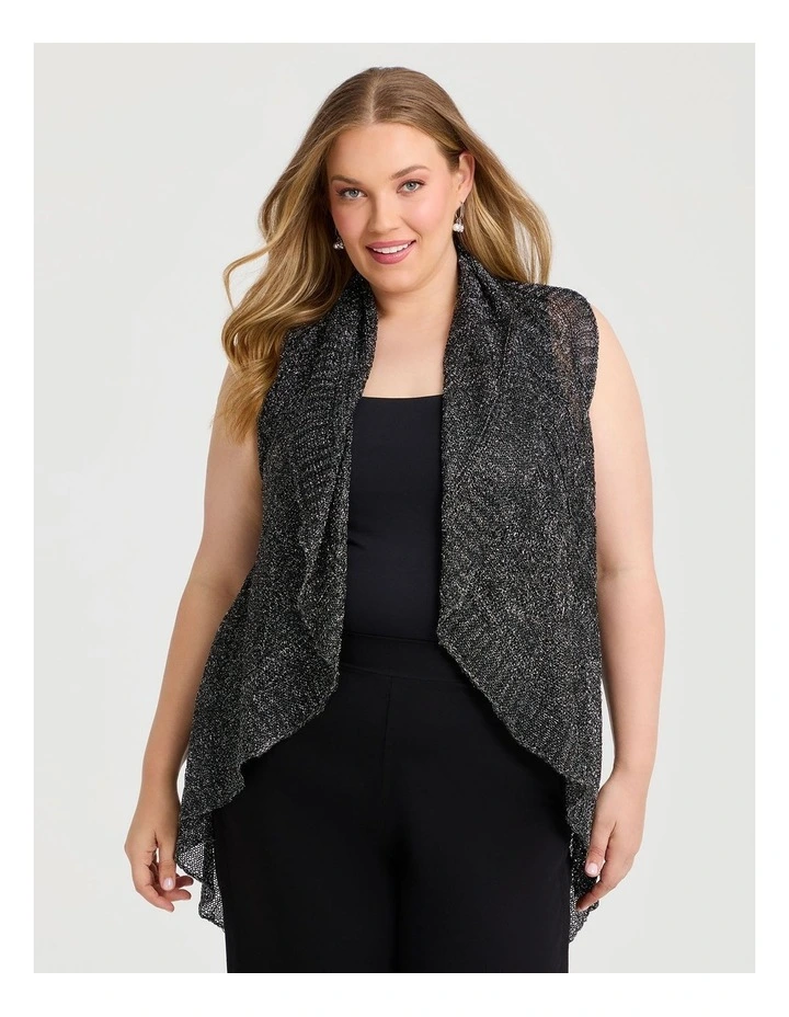 Evening Cascading Vest Black image 1