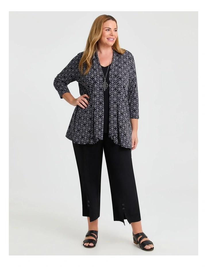 Shawl Collar Cardigan in Black/grey image 3