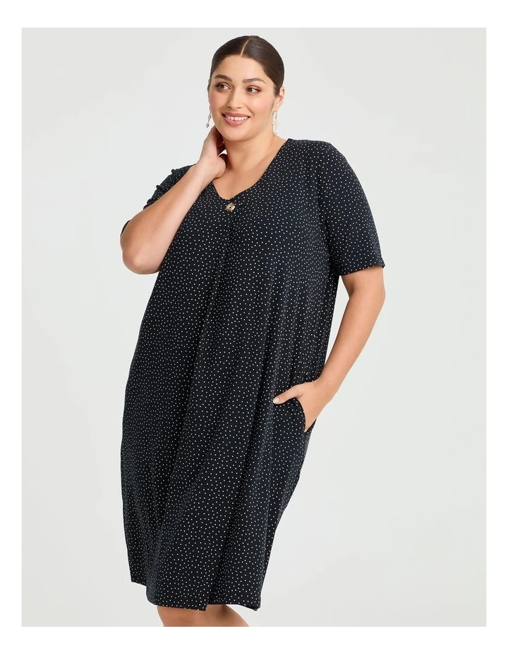 Dylan Spot Dress in Black image 3