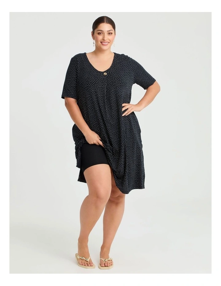 Dylan Spot Dress in Black image 4