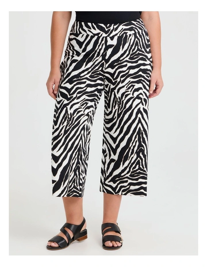 Wide Leg Crop Pant Zebra Print image 1