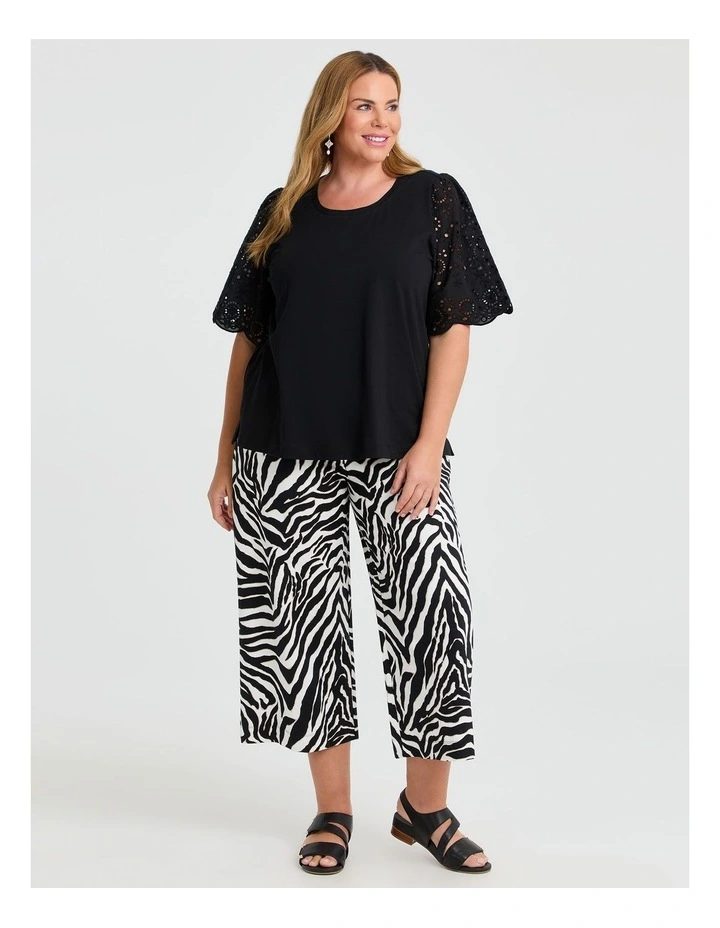 Wide Leg Crop Pant Zebra Print image 3