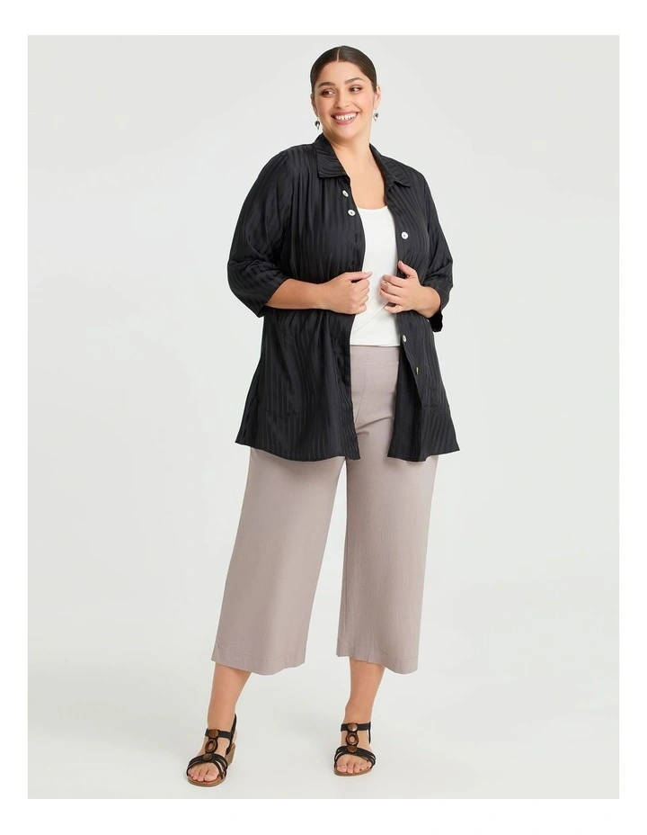 Self Stripe Shirt Black image 3