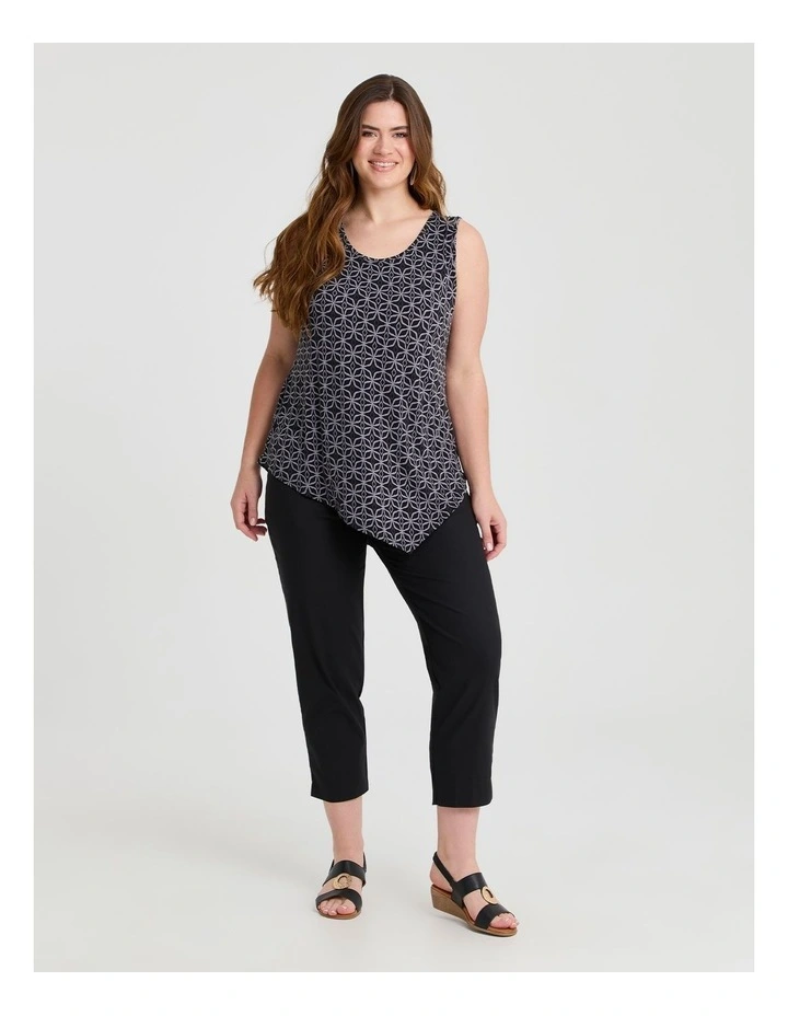 Printed Mix Media Tank Black/grey image 3