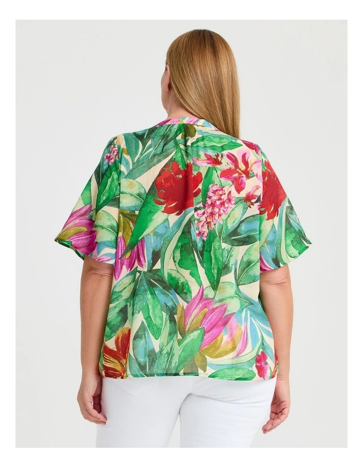 Suzanne Print Top in Tropical Print image 2