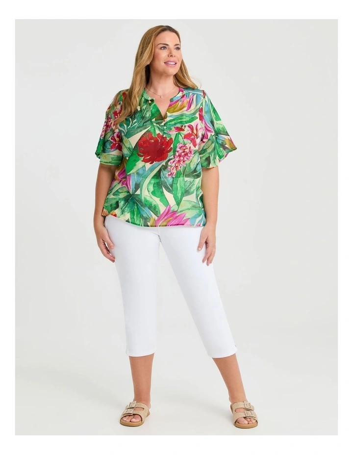 Suzanne Print Top in Tropical Print image 3