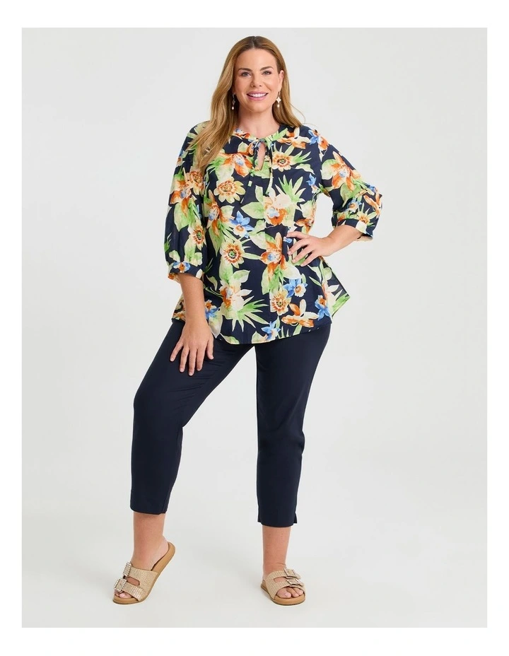 Cotton Print Top in Multi image 3