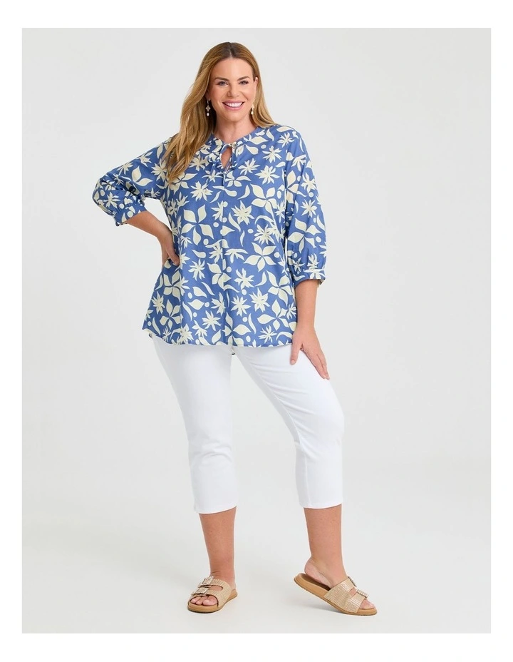 Cotton Print Top in Multi image 3