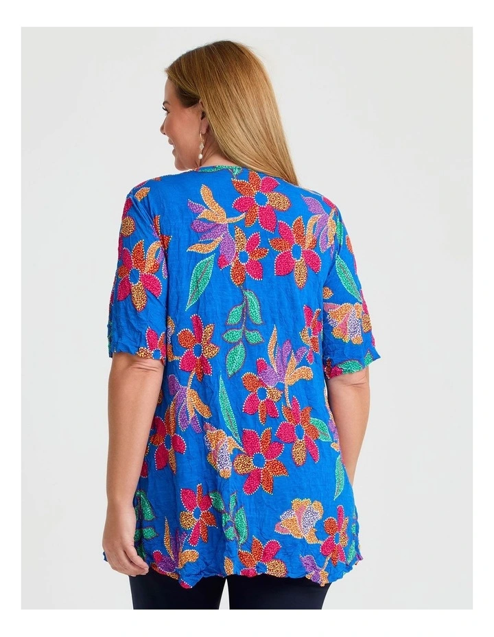 Andrea Crushed Top Cobalt Print image 2