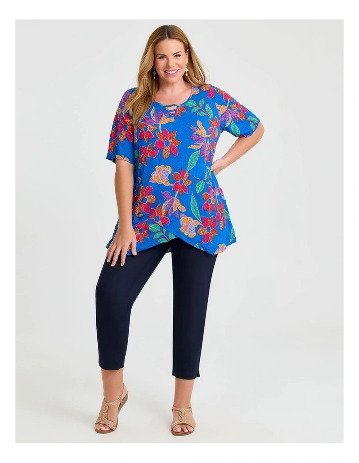 Andrea Crushed Top Cobalt Print image 3