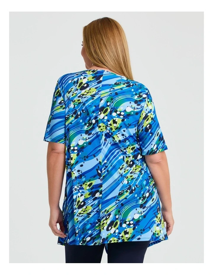 Maisie Drape Front Top Blue/multi image 2