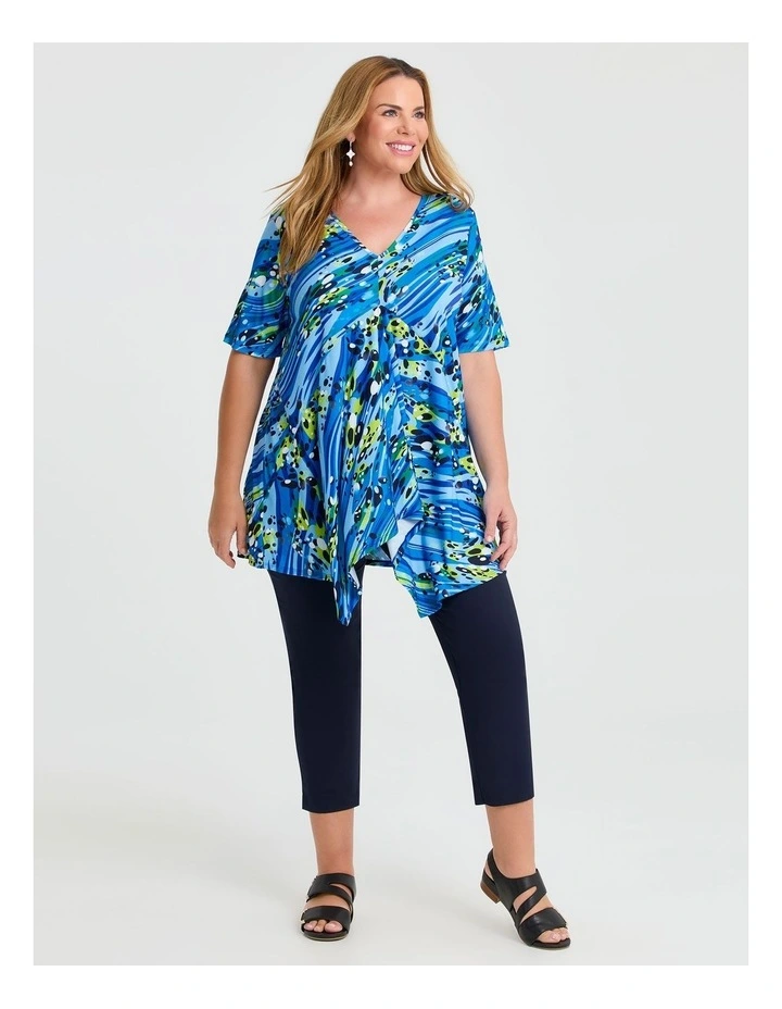 Maisie Drape Front Top Blue/multi image 3