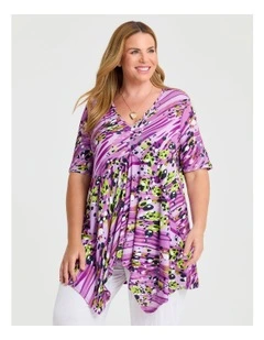 Maisie Drape Front Top Purple Multi