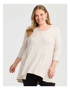 Self Stripe Top in Oatmeal