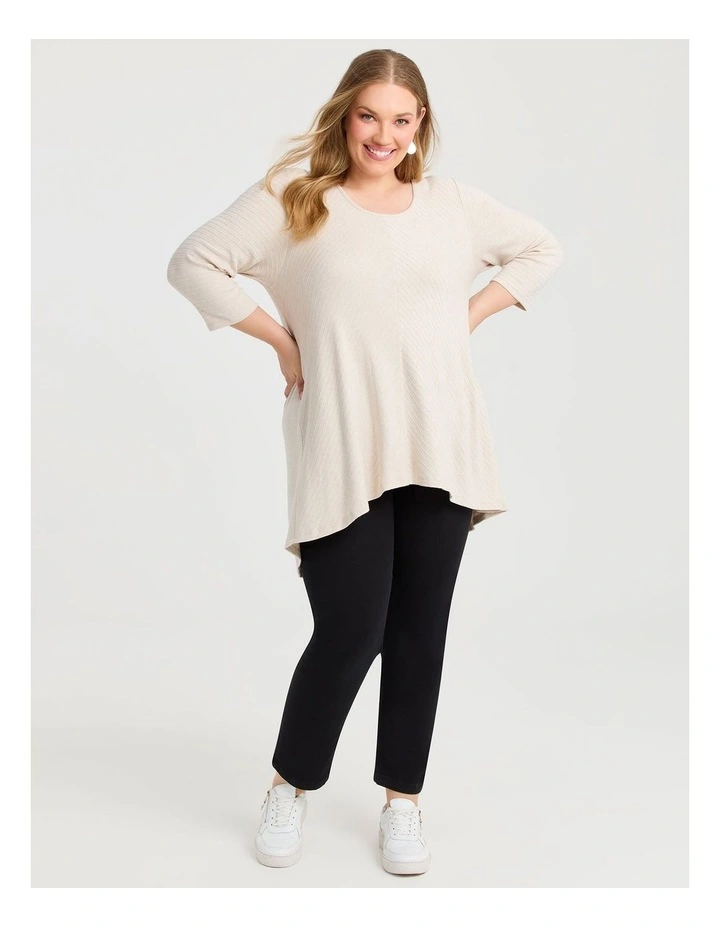 Self Stripe Top in Oatmeal image 3