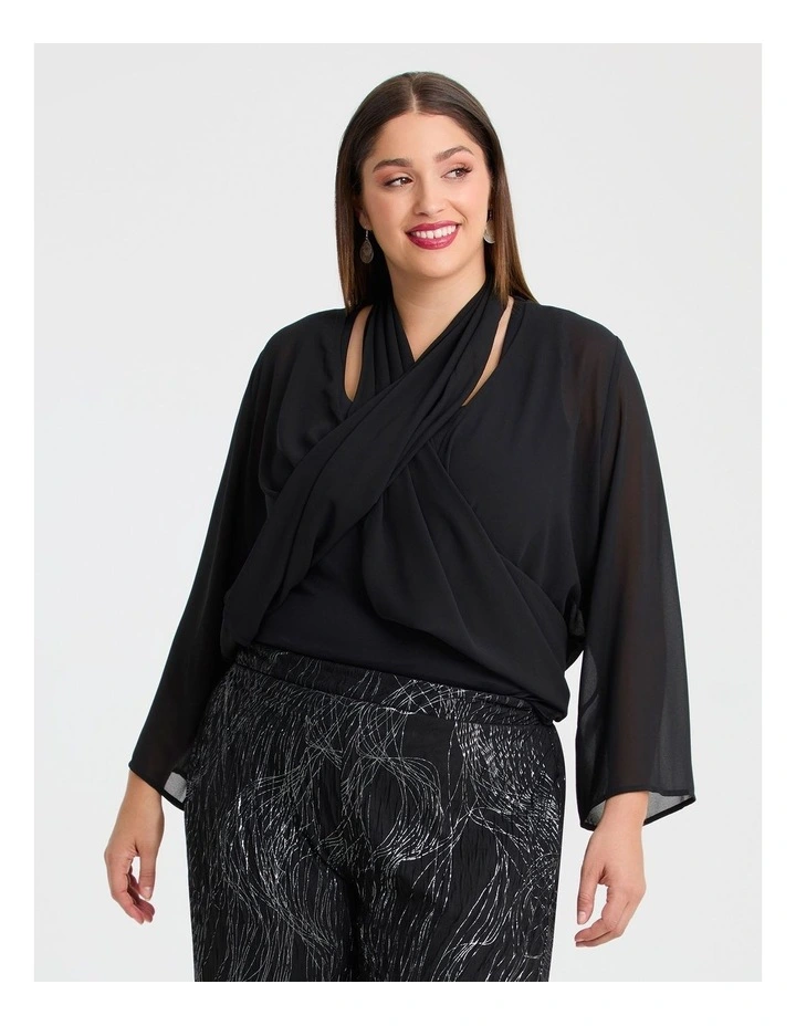Tango Tie Shrug Top Black image 3