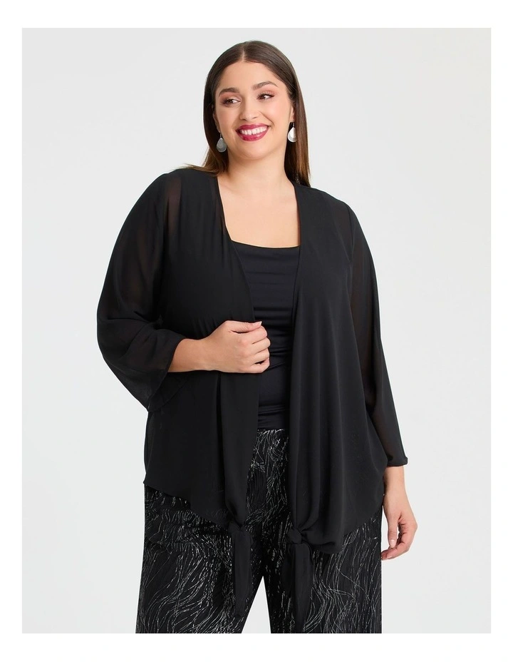 Tango Tie Shrug Top Black image 4